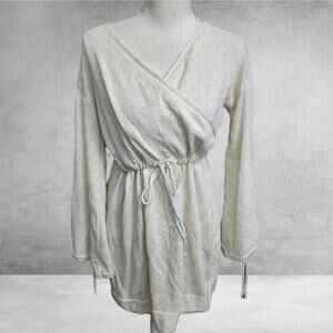 Fimfi Large Faux Wrap Drawstring Waist Sweater